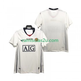 Camisolas de futebol Manchester United Champions League 2008 2009 Retro Equipamento Alternativa Manga Curta